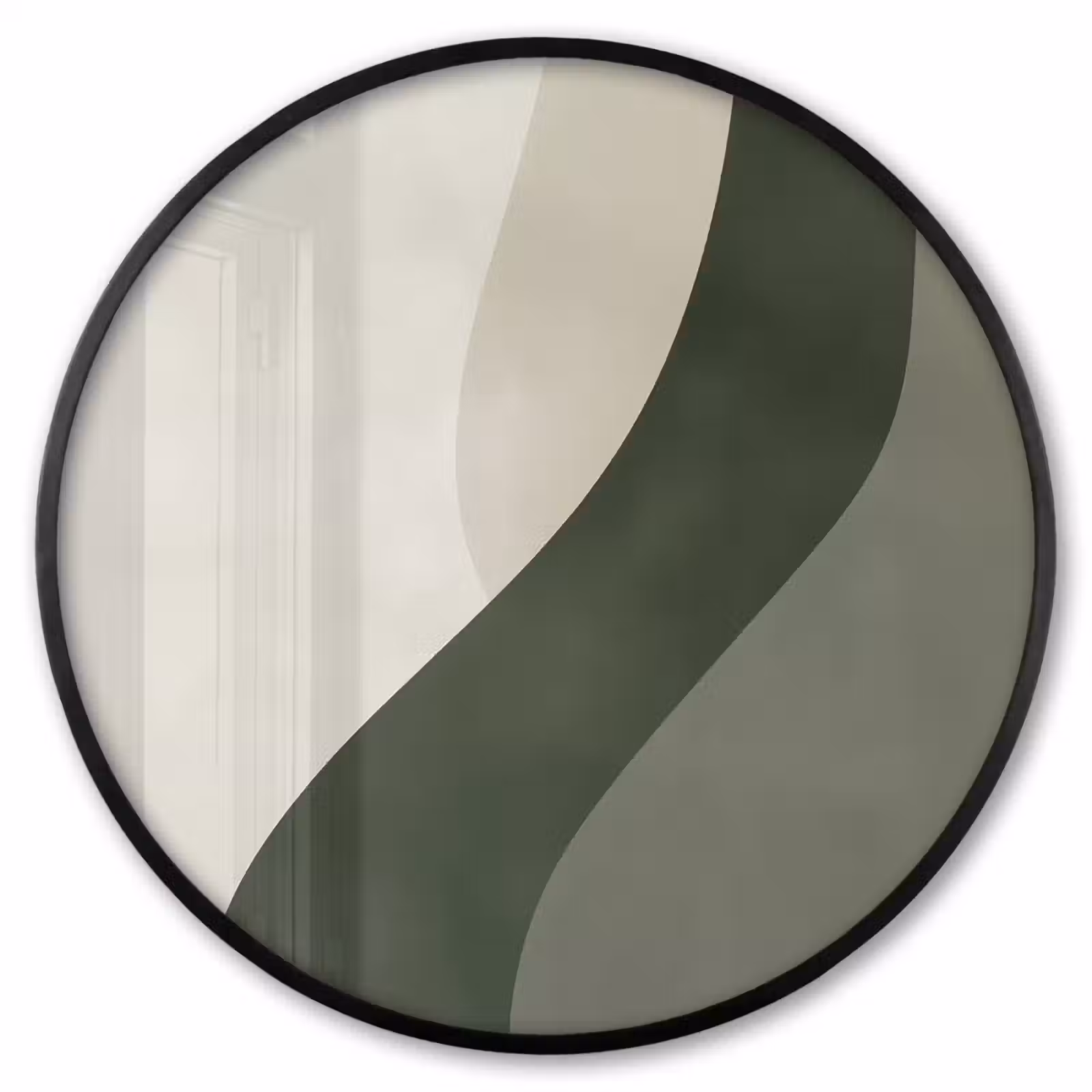 Ronde fotolijst - Japandi - Groen - Abstract - Modern — 1