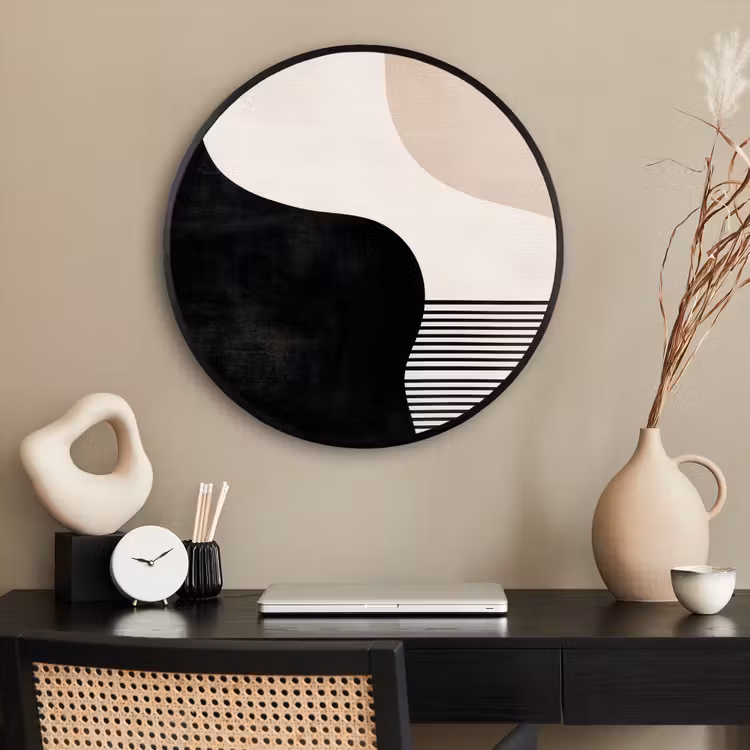 Ronde fotolijst - Abstract - Japandi - Beige - Modern — 2