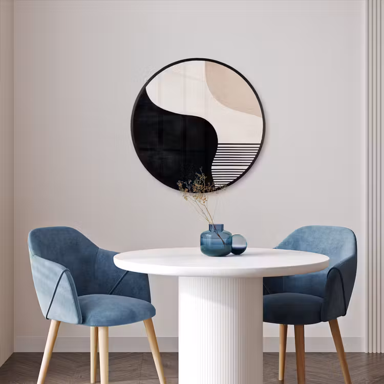 Ronde fotolijst - Abstract - Japandi - Beige - Modern — 3