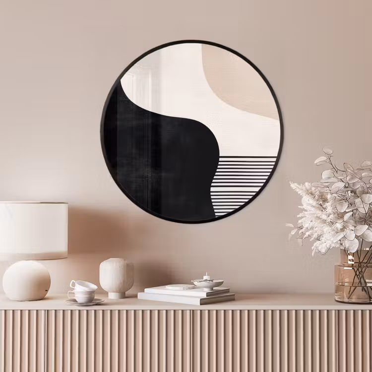 Ronde fotolijst - Abstract - Japandi - Beige - Modern — 4