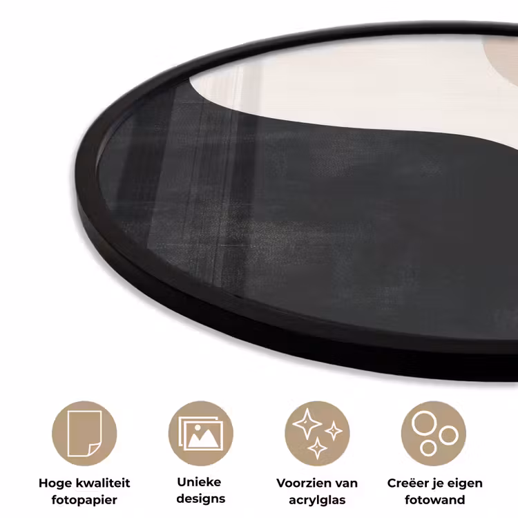 Ronde fotolijst - Abstract - Japandi - Beige - Modern — 5