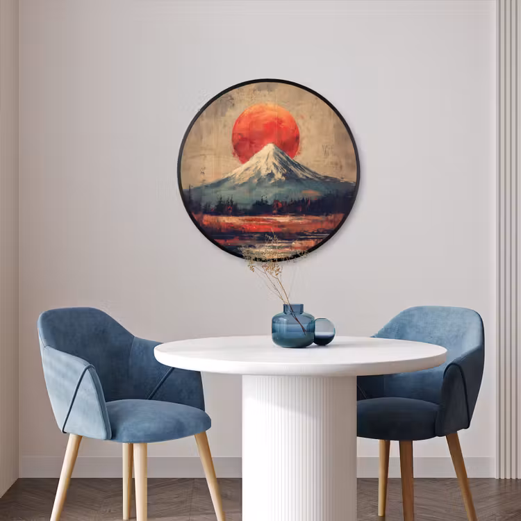 Ronde fotolijst - Bergtop - Sneeuw - Zon — 3