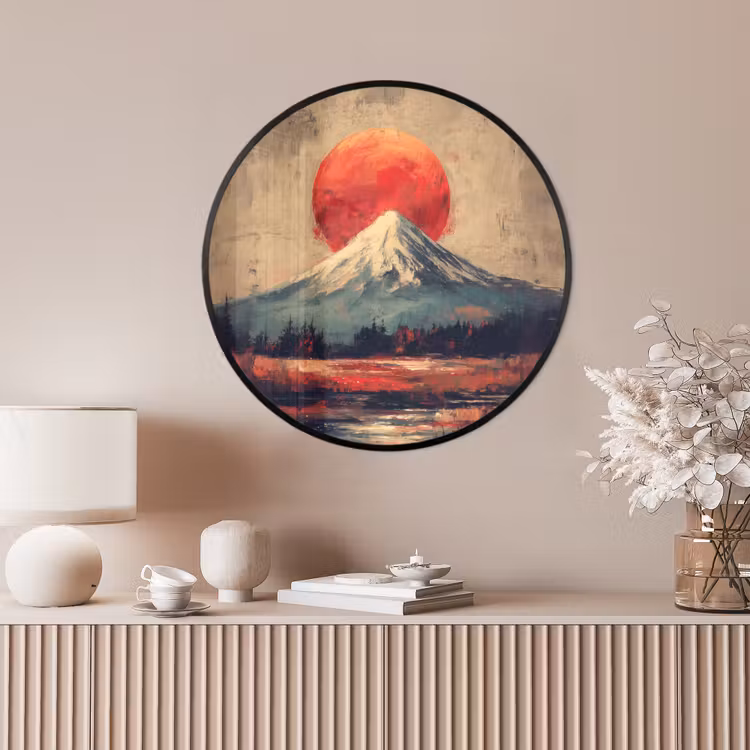 Ronde fotolijst - Bergtop - Sneeuw - Zon — 4