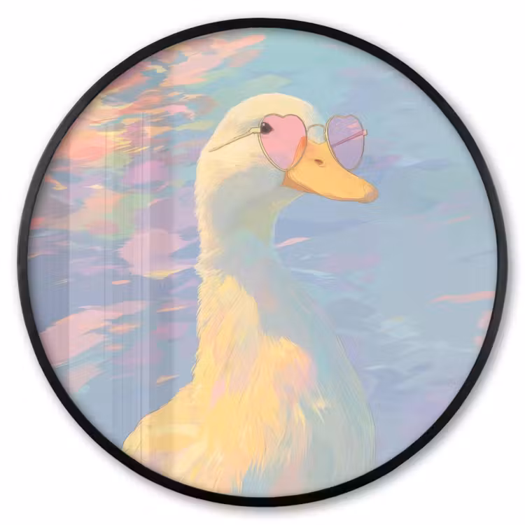 Ronde fotolijst - Eend - Zonnebril - Water — 1