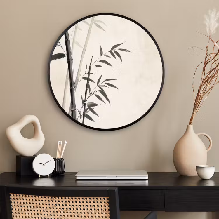Ronde fotolijst - Japandi - Bamboe - Beige — 2