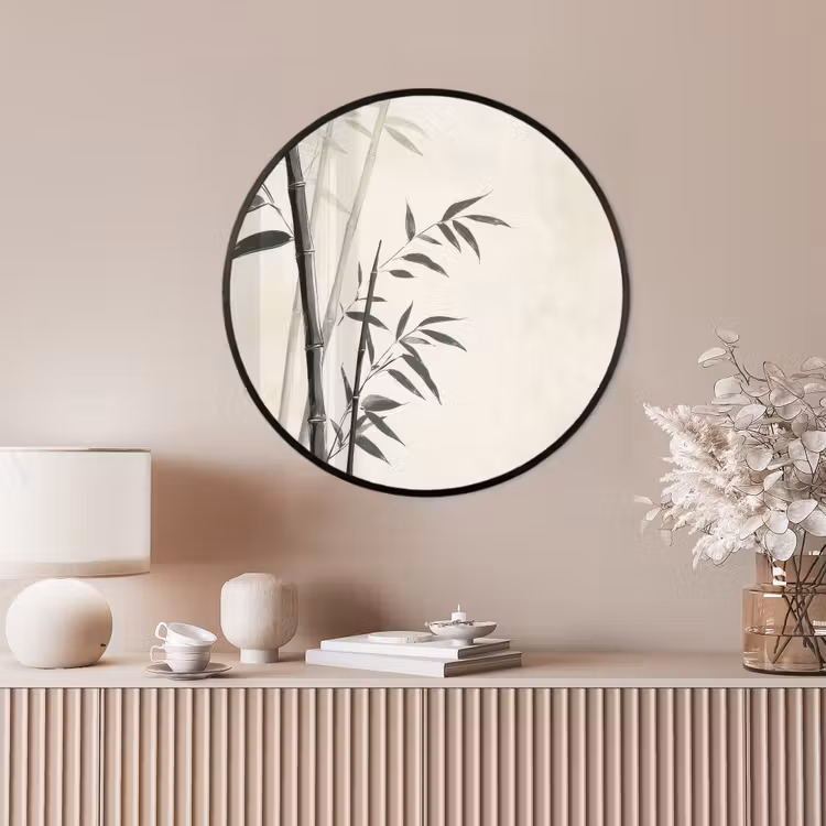 Ronde fotolijst - Japandi - Bamboe - Beige — 4