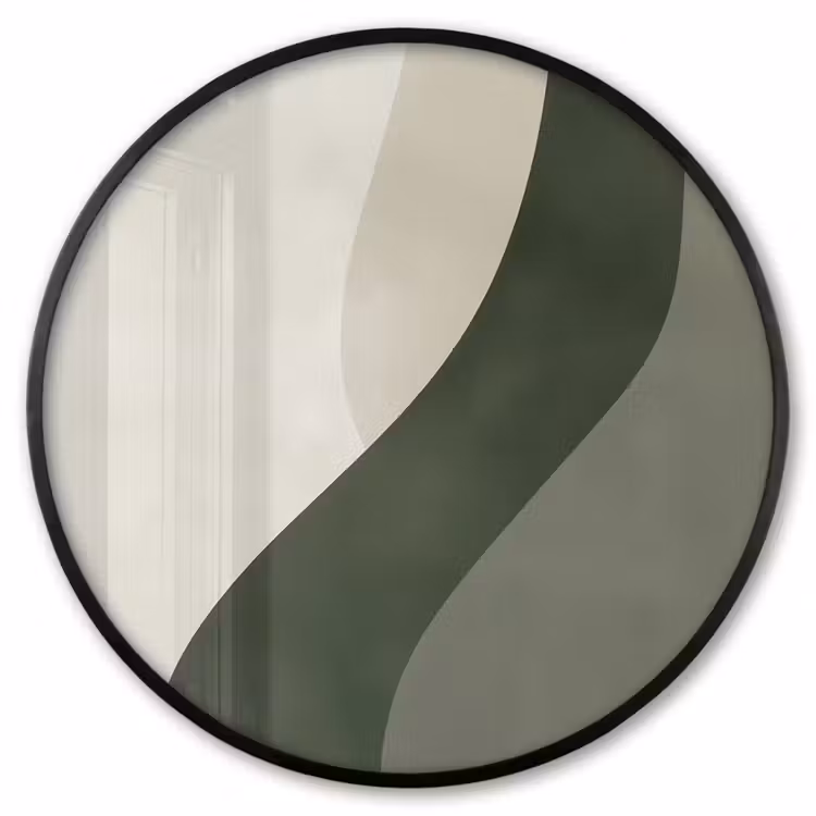 Ronde fotolijst - Japandi - Groen - Abstract - Modern — 1