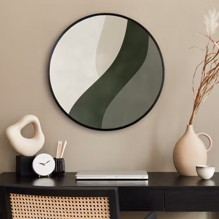 Ronde fotolijst - Japandi - Groen - Abstract - Modern — 2