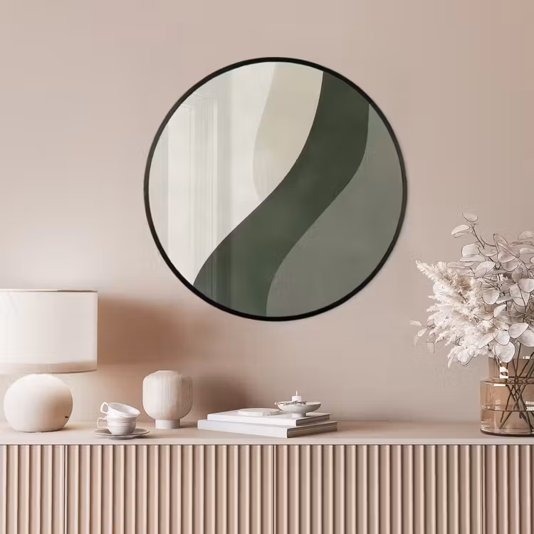 Ronde fotolijst - Japandi - Groen - Abstract - Modern — 4