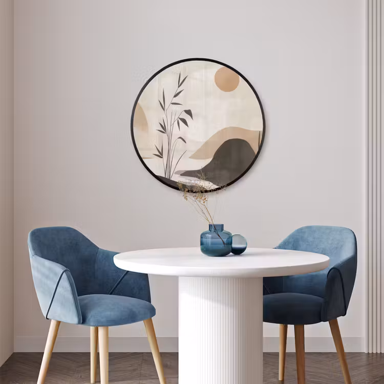 Ronde fotolijst - Japandi - Landschap - Beige — 3