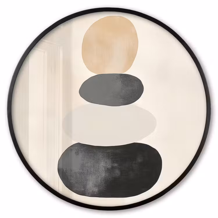 Ronde fotolijst - Japandi - Wabi sabi - Beige — 1
