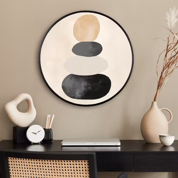 Ronde fotolijst - Japandi - Wabi sabi - Beige — 2