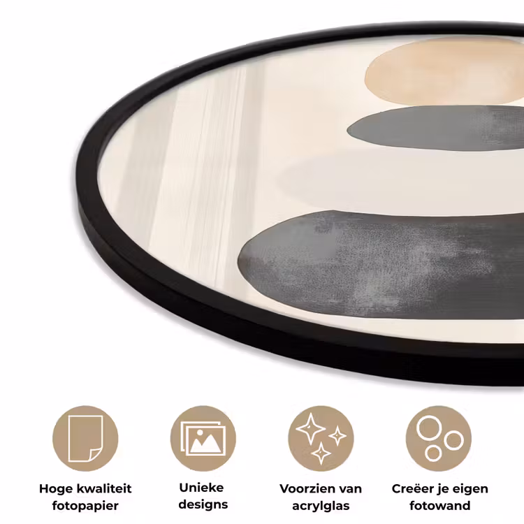 Ronde fotolijst - Japandi - Wabi sabi - Beige — 5