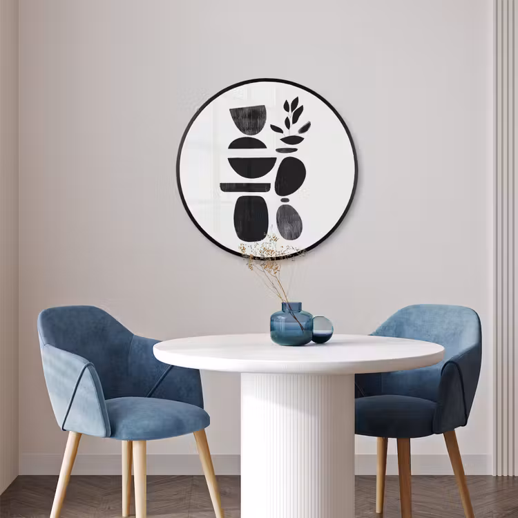 Ronde fotolijst - Japandi - Zwart - Abstract — 3