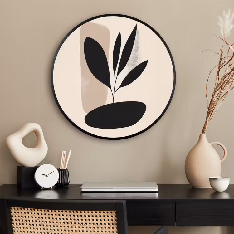 Ronde fotolijst - Plant - Beige - Japandi — 2