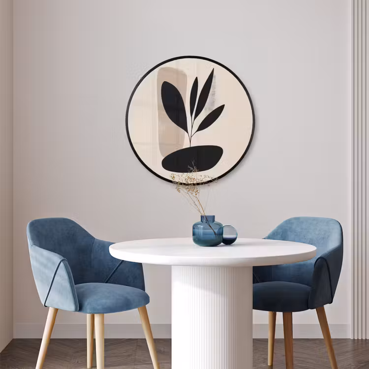 Ronde fotolijst - Plant - Beige - Japandi — 3