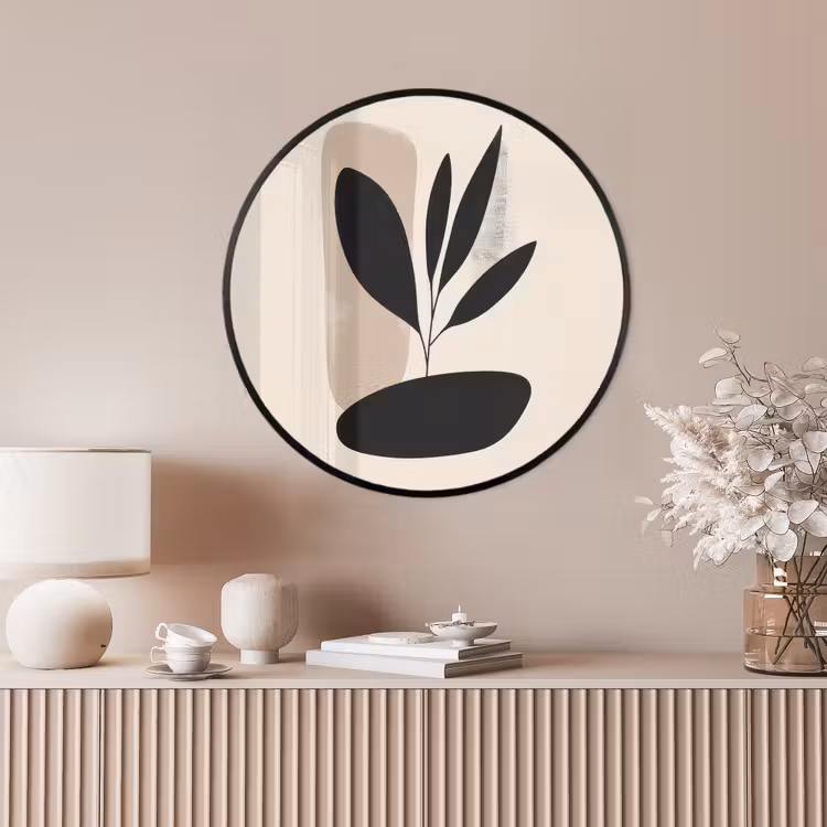 Ronde fotolijst - Plant - Beige - Japandi — 4