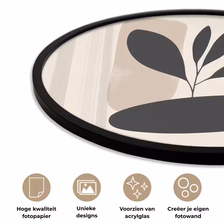 Ronde fotolijst - Plant - Beige - Japandi — 5