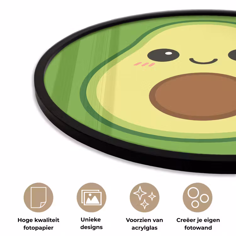Ronde fotolijst - Avocado - Groen - Speels — 5