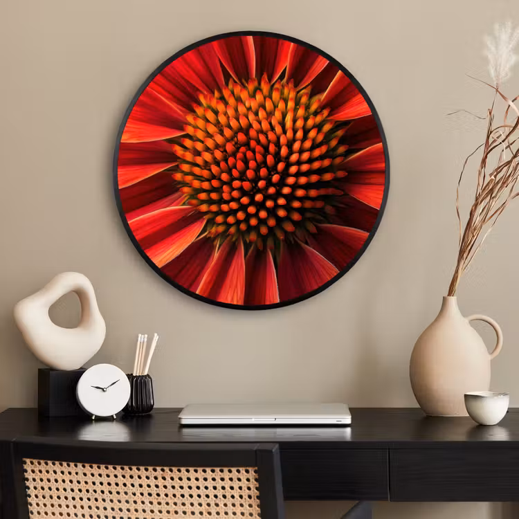Ronde fotolijst - Close up - Bloem- Rood — 2
