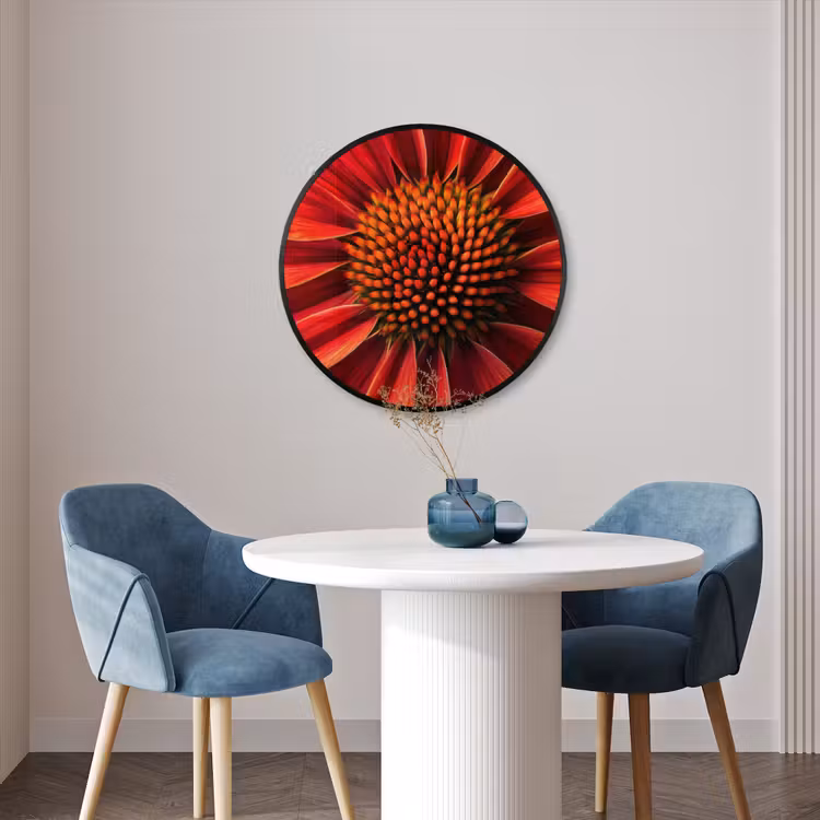 Ronde fotolijst - Close up - Bloem- Rood — 3