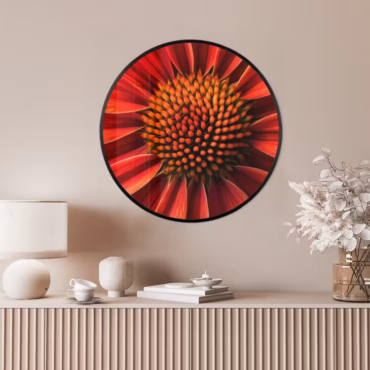 Ronde fotolijst - Close up - Bloem- Rood — 4