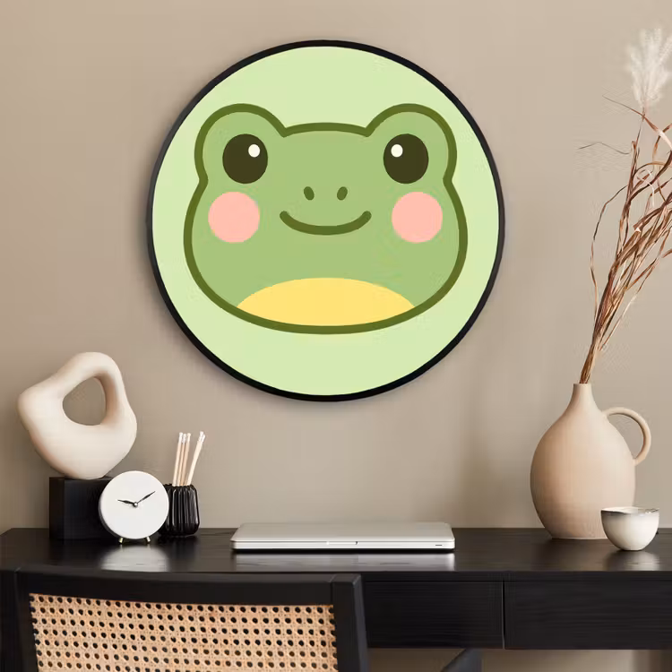 Ronde fotolijst - Kikker - Groen - Vriendelijkheid — 2