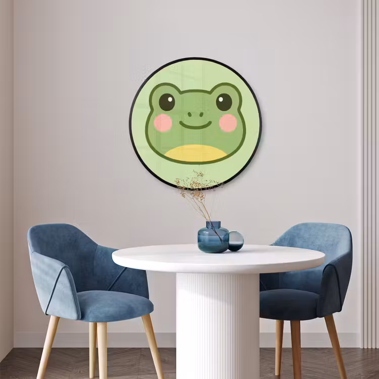 Ronde fotolijst - Kikker - Groen - Vriendelijkheid — 3
