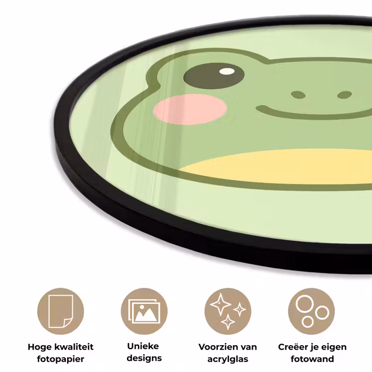 Ronde fotolijst - Kikker - Groen - Vriendelijkheid — 5