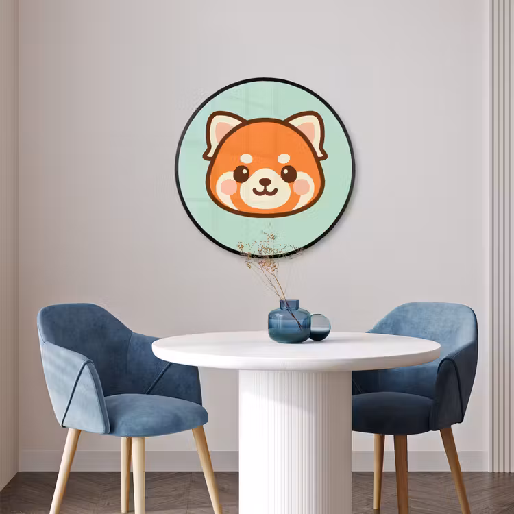 Ronde fotolijst - Rode panda - Groen - Cartoon — 3