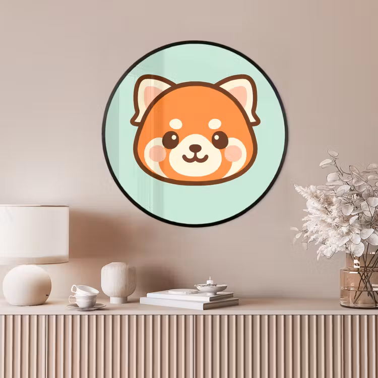 Ronde fotolijst - Rode panda - Groen - Cartoon — 4