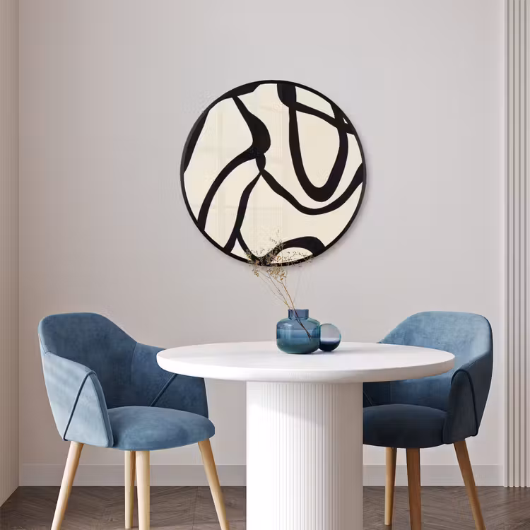 Ronde fotolijst - Abstract - Lijnen - Modern - Beige — 3