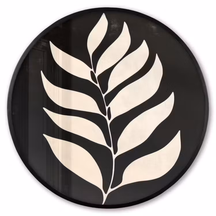 Ronde fotolijst - Blad - Wit - Minimalistisch — 1