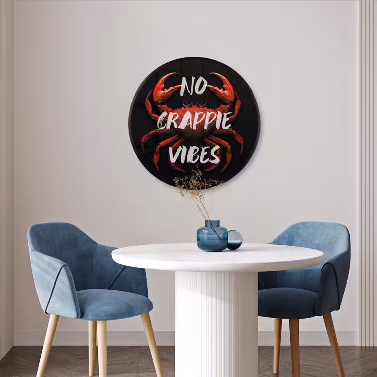 Ronde fotolijst - Krab - Rood - Tekst - Zwart — 3