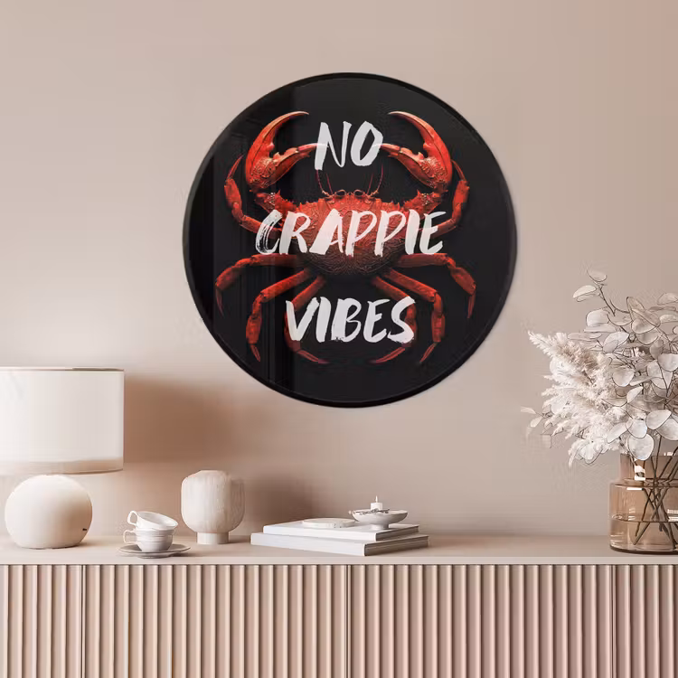 Ronde fotolijst - Krab - Rood - Tekst - Zwart — 4