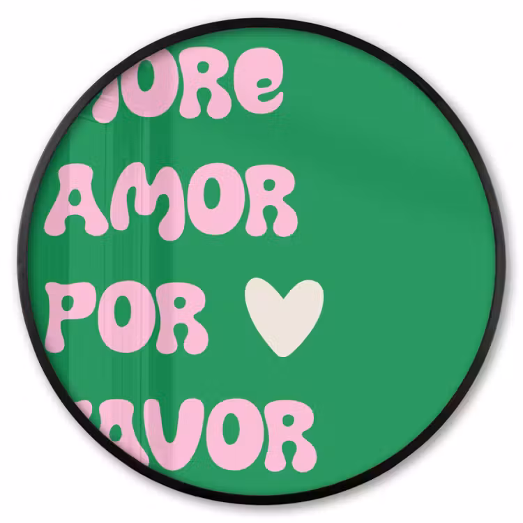 Ronde fotolijst - Amor - Valentijn - Groen - Tekst — 1