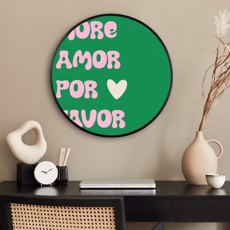 Ronde fotolijst - Amor - Valentijn - Groen - Tekst — 2