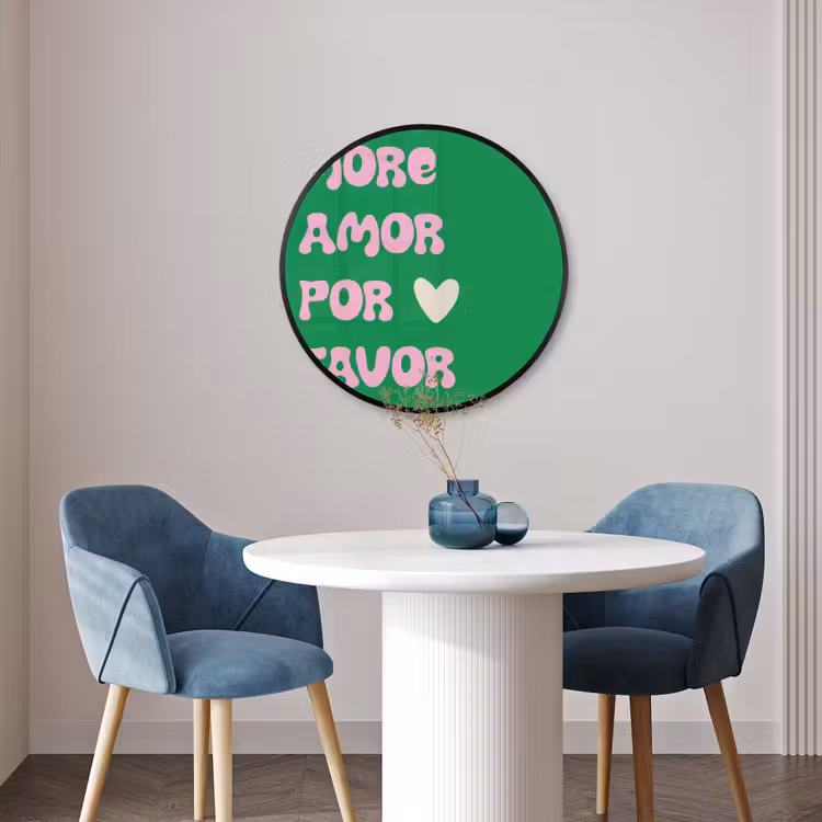 Ronde fotolijst - Amor - Valentijn - Groen - Tekst — 3