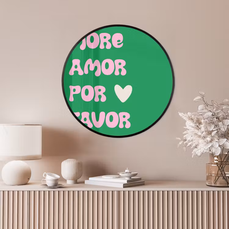 Ronde fotolijst - Amor - Valentijn - Groen - Tekst — 4