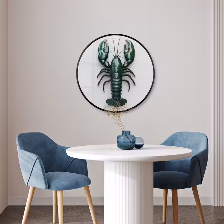 Ronde fotolijst - Kreeft - Glossier - Groen - Wit — 3