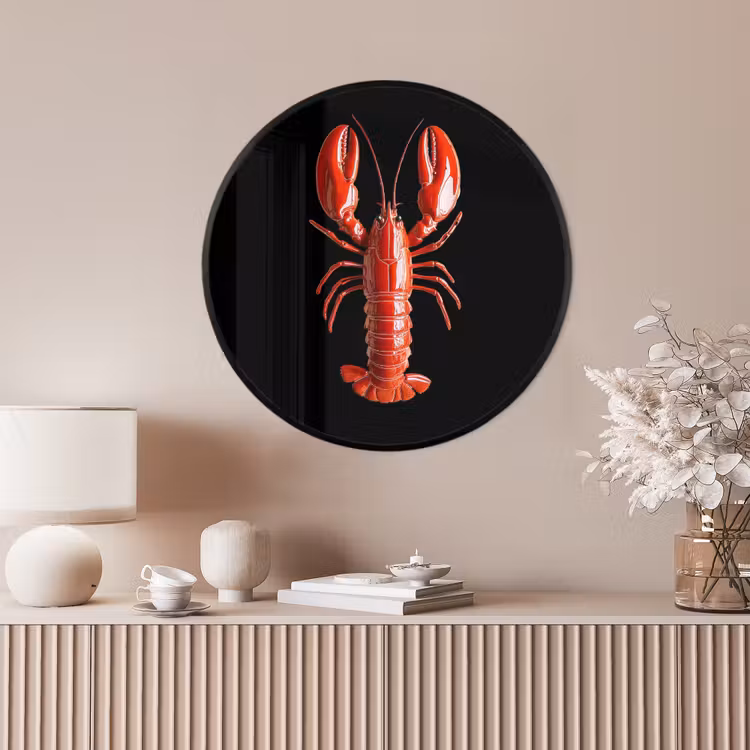 Ronde fotolijst - Kreeft - Glossier Rood - Zwart — 4