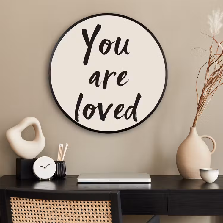 Ronde fotolijst - Minimalistisch - Beige - Love — 2