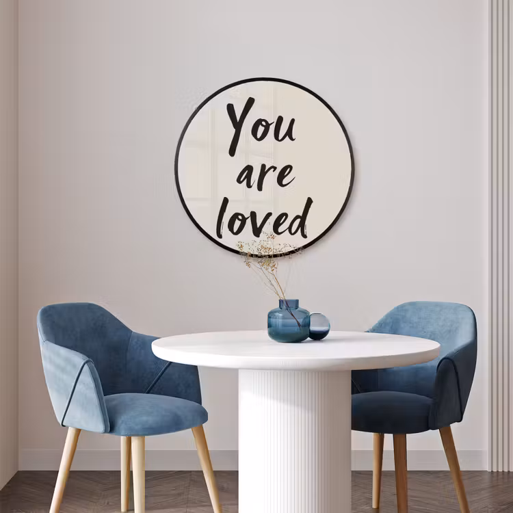 Ronde fotolijst - Minimalistisch - Beige - Love — 3