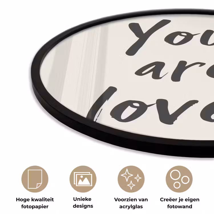Ronde fotolijst - Minimalistisch - Beige - Love — 5