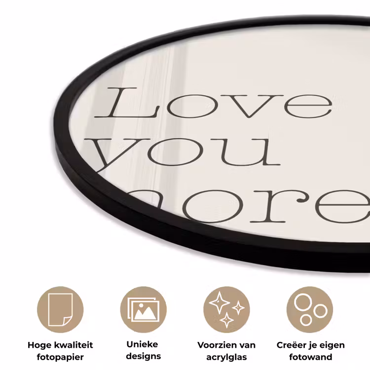 Ronde fotolijst - Minimalistisch - Love - Beige — 5
