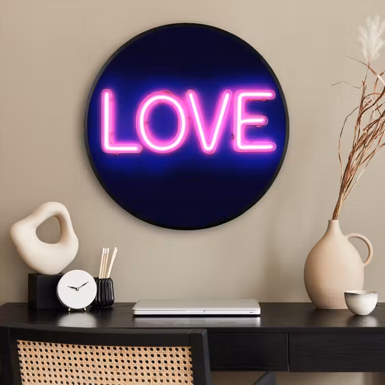Ronde fotolijst - Neon - Love - Valentijn — 2