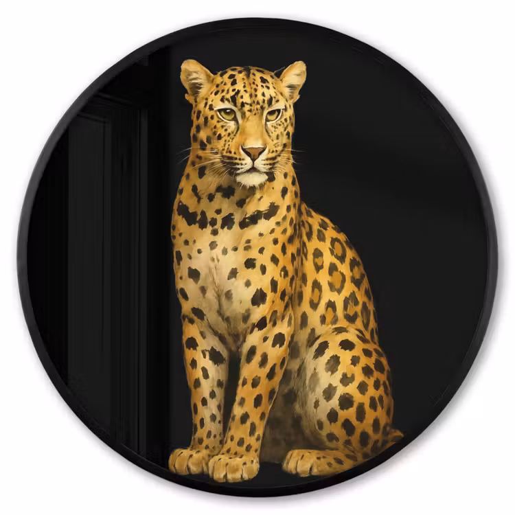 Ronde fotolijst - Panter - Realistisch - Bruin — 1