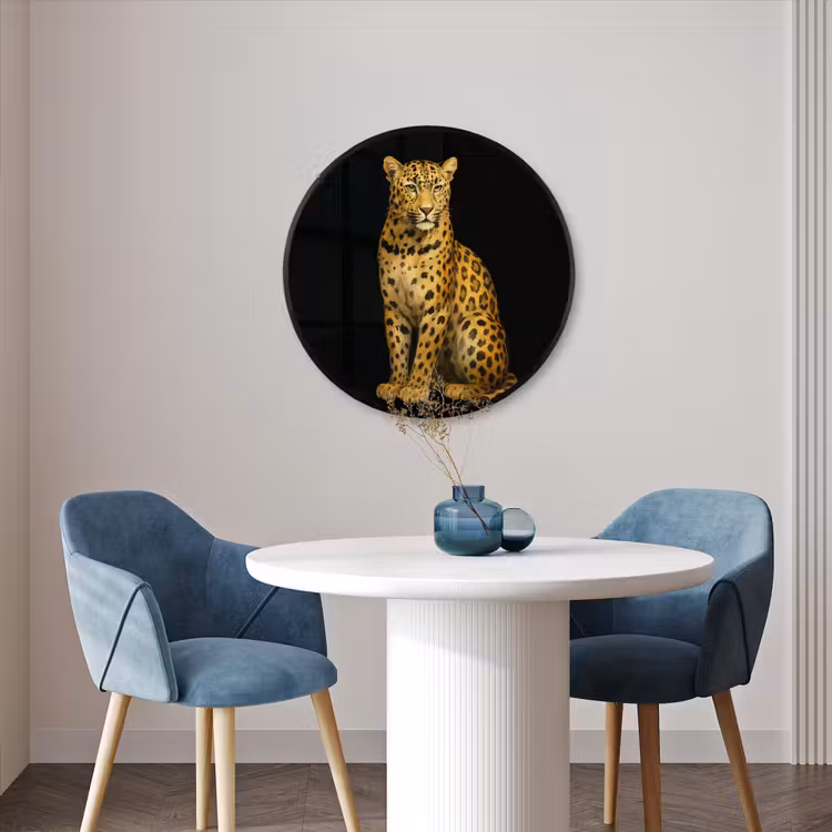 Ronde fotolijst - Panter - Realistisch - Bruin — 3