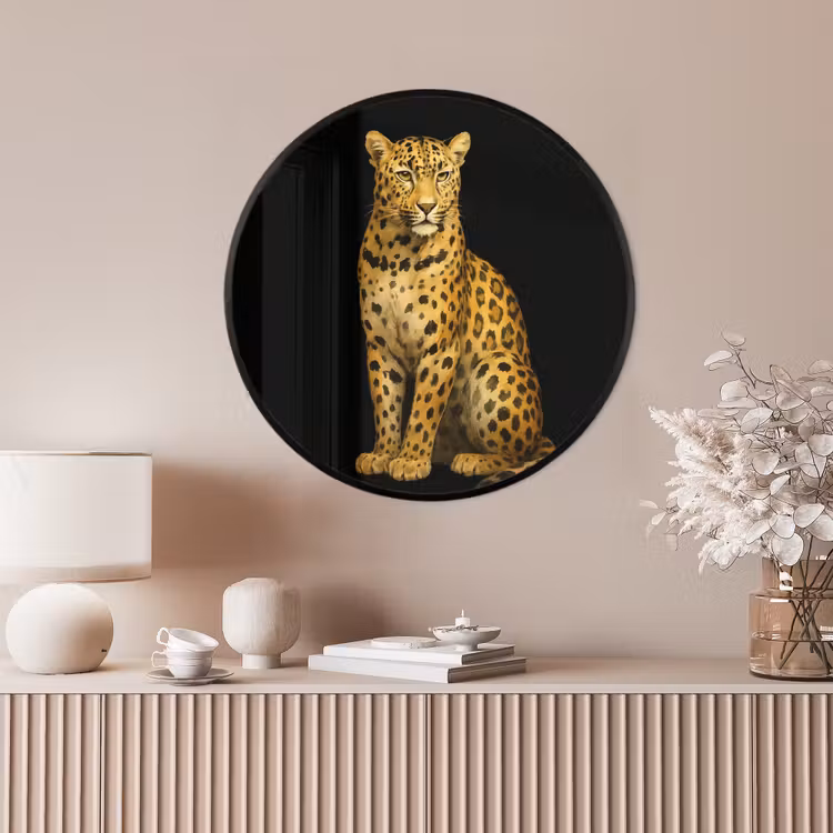 Ronde fotolijst - Panter - Realistisch - Bruin — 4