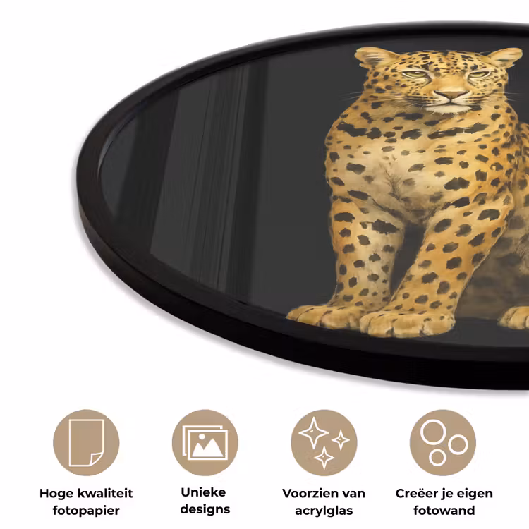 Ronde fotolijst - Panter - Realistisch - Bruin — 5